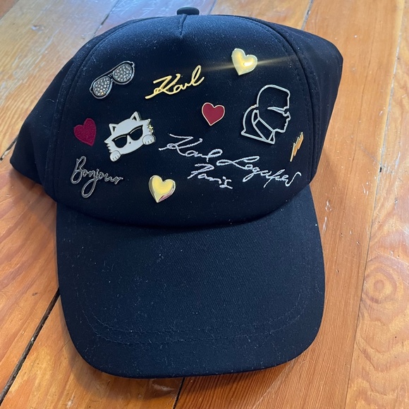 Karl Lagergeld Paris Logo Charm Baseball Cap main image 4